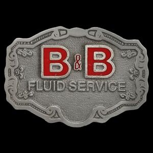 B&B Fluid Service Belt Buckle Hit‎ Line USA Vintage Industrial Workwear